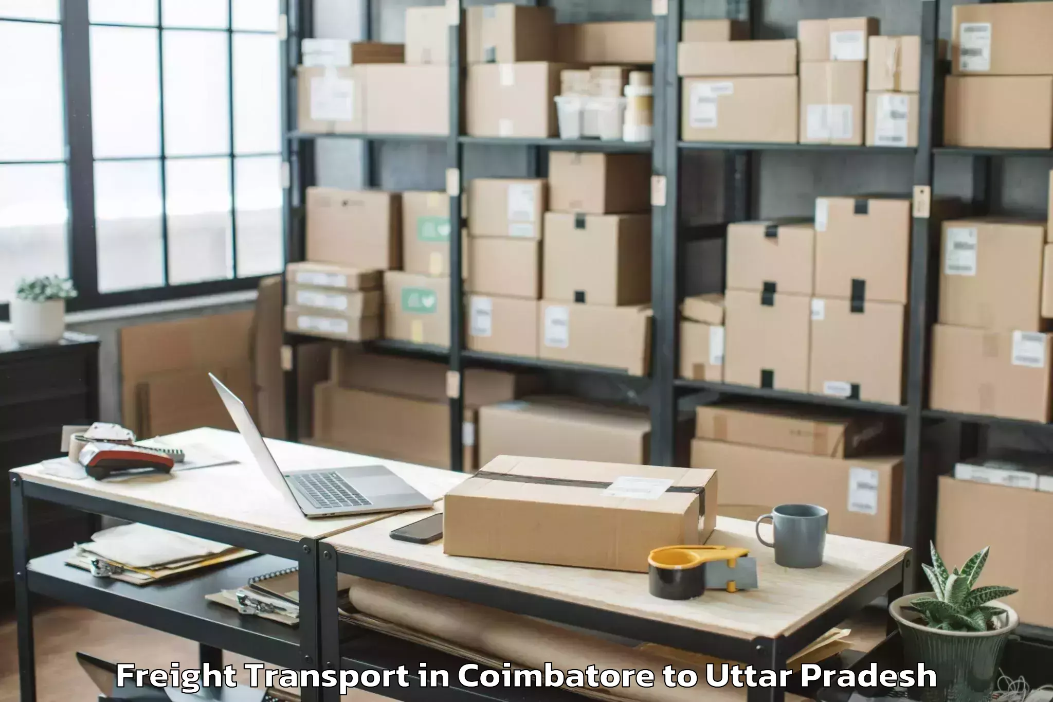 Book Coimbatore to Dudhinagar Freight Transport